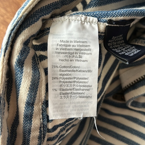 Madewell Emmett Wide-Leg Crop Pant in Herringbone Railroad Stripe 24P Petite GUC - Picture 6 of 10